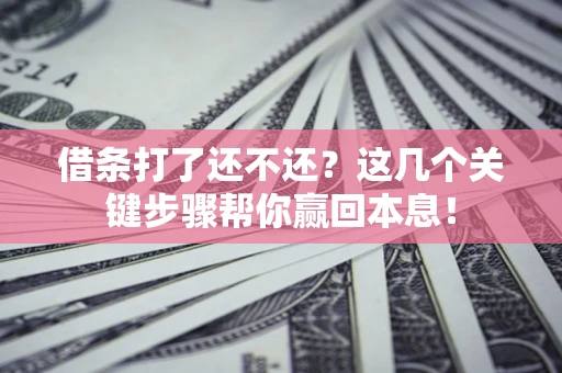 济南借条打了还不还？这几个关键步骤帮你赢回本息！